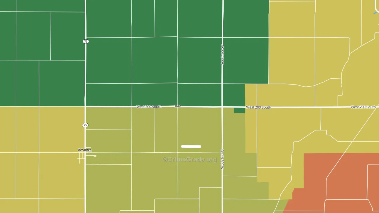 Max, IN Map of Theft Rates