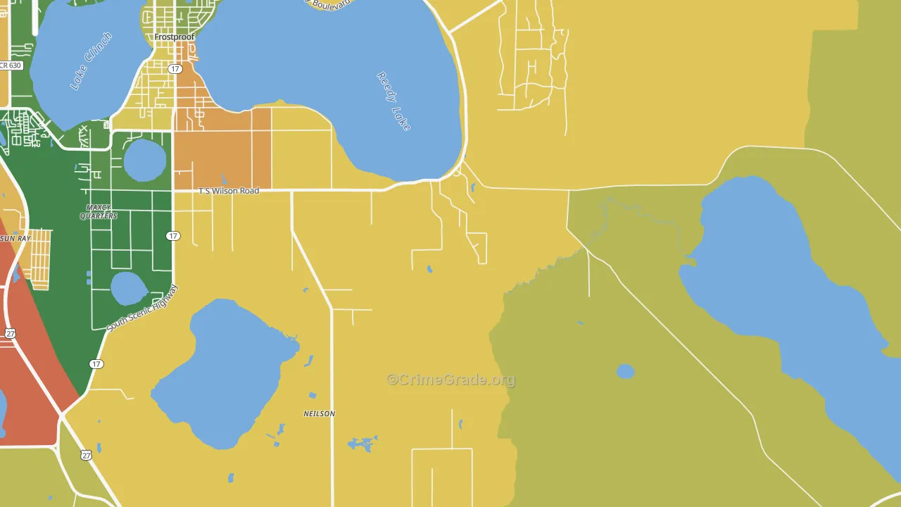Maxcy Quarters, FL Map of Theft Rates