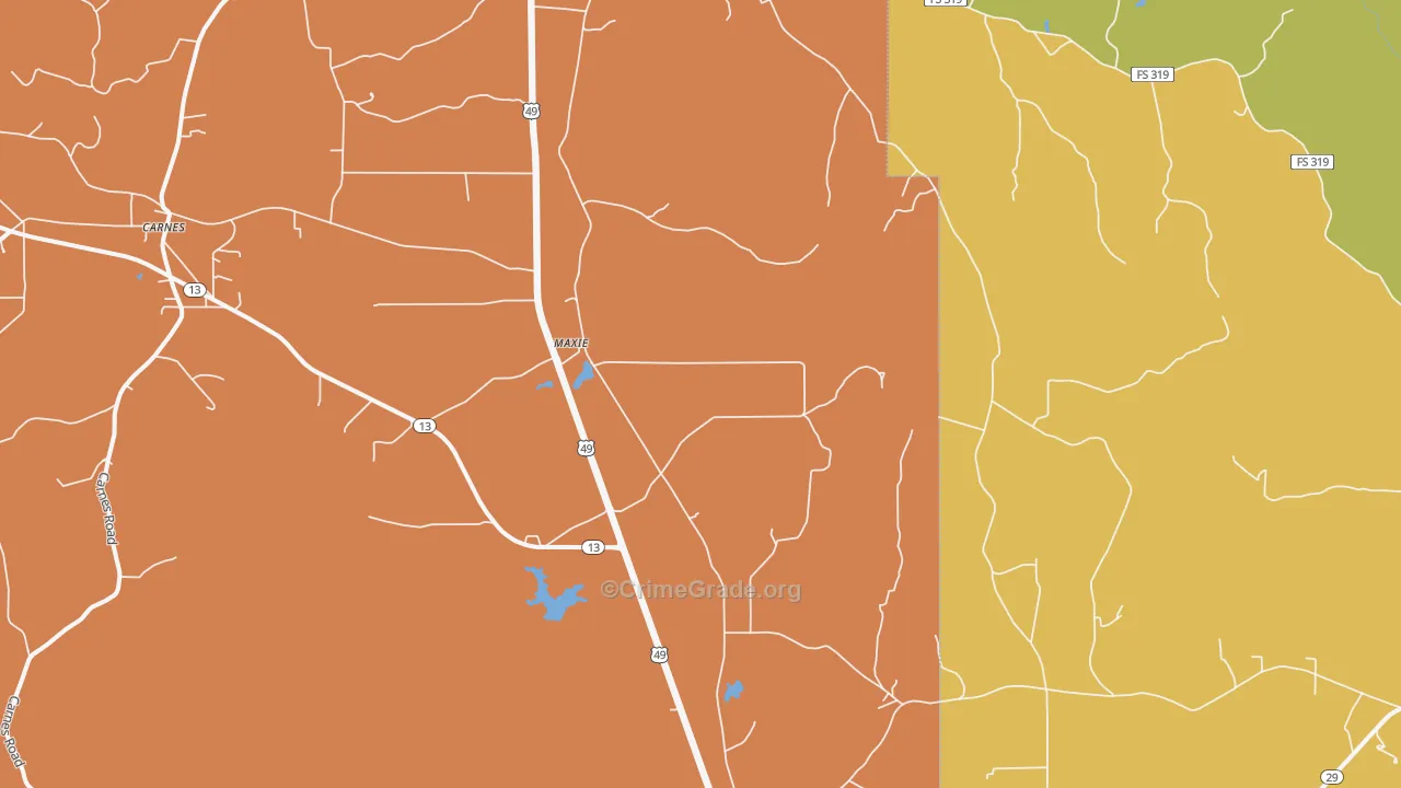 Maxie, MS Map of Theft Rates