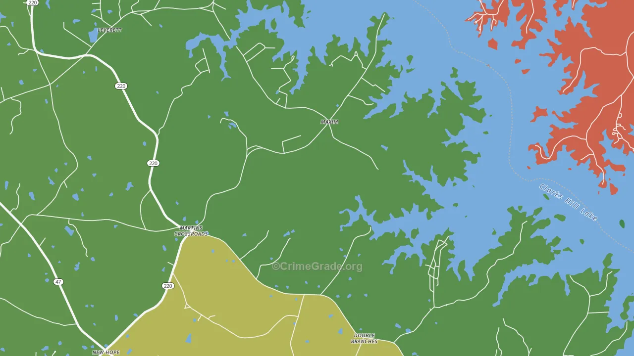 Maxim, GA Map of Theft Rates