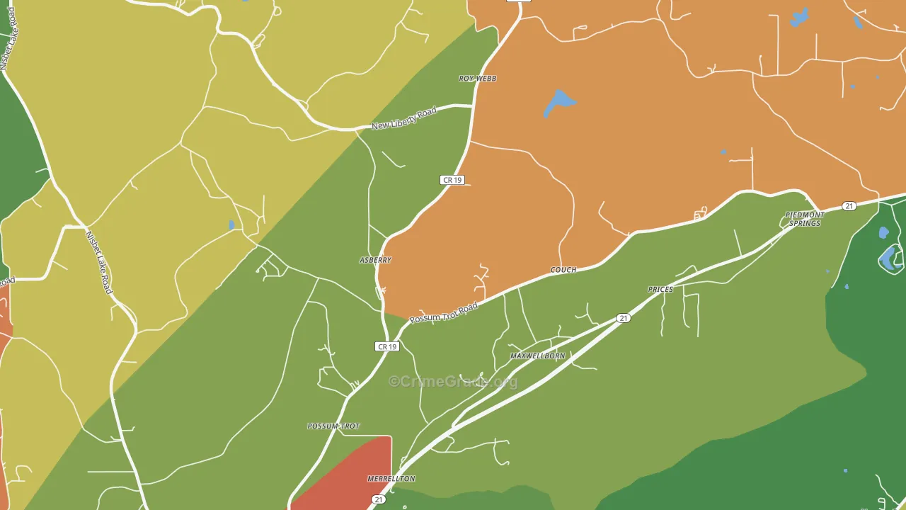 Maxwellborn, AL Map of Theft Rates