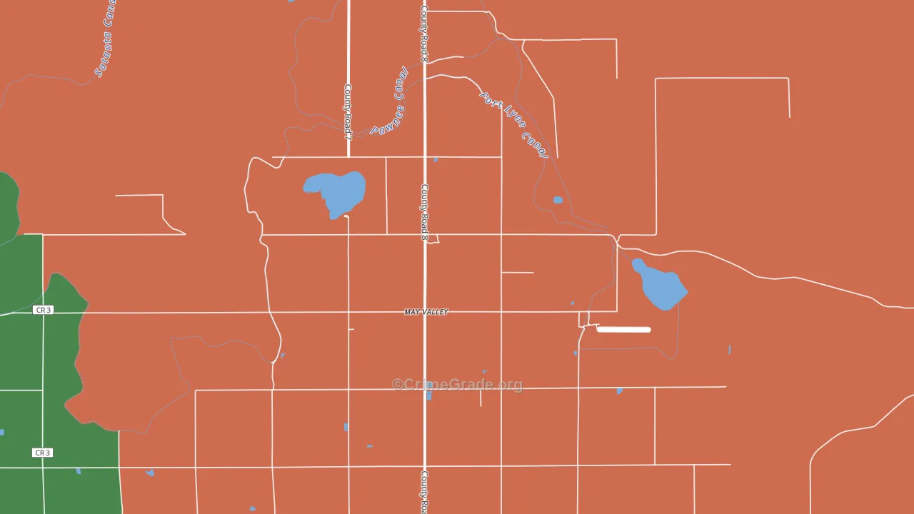 May Valley, CO Map of Theft Rates