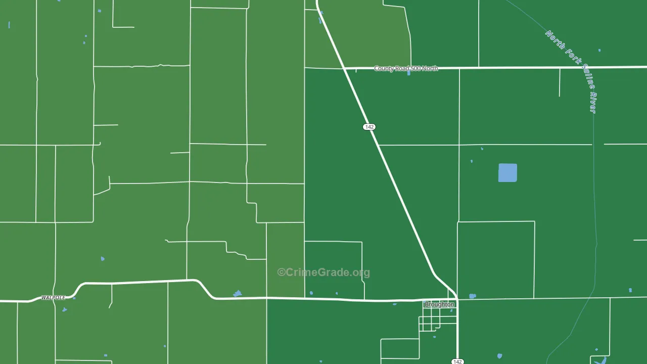 Mayberry, IL Map of Theft Rates