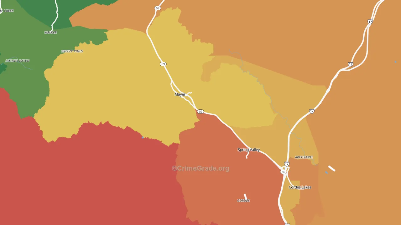 Mayer, AZ Map of Theft Rates