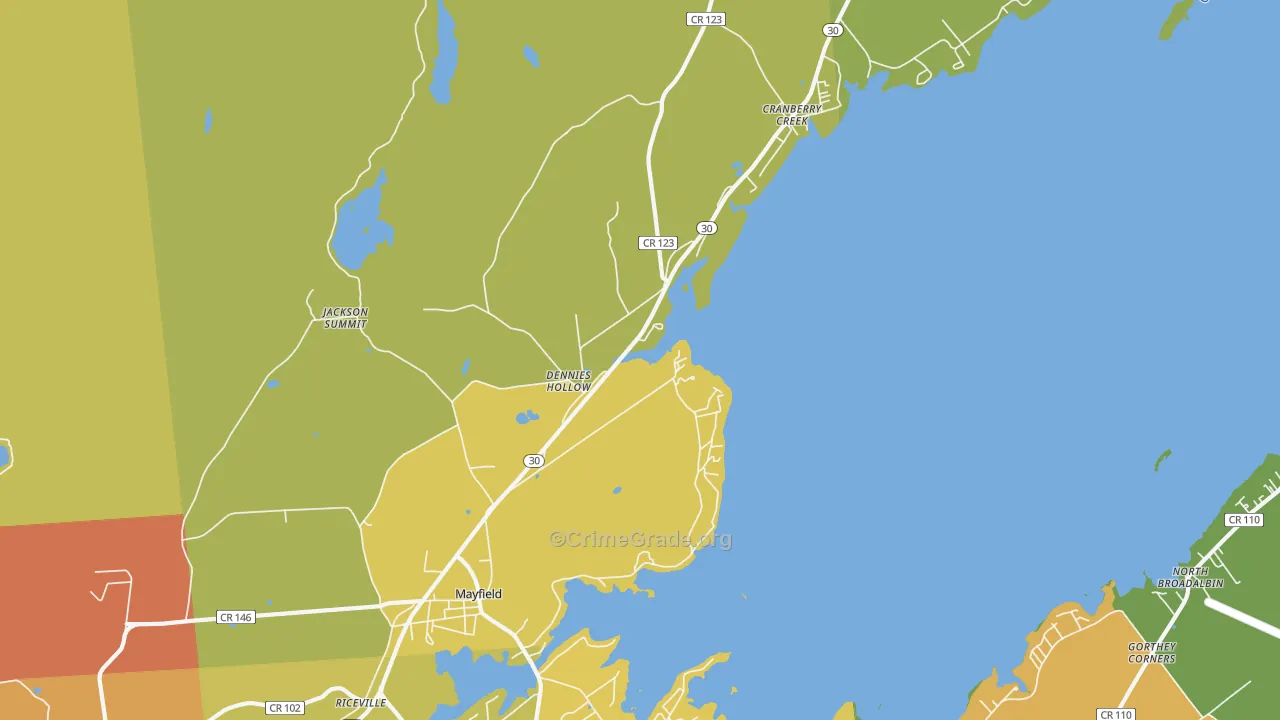 Mayfield, NY Map of Theft Rates