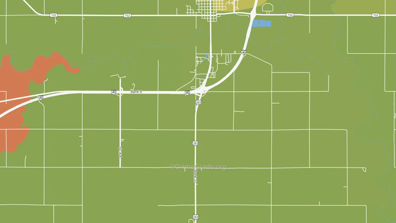Mayfield, OK Map of Theft Rates