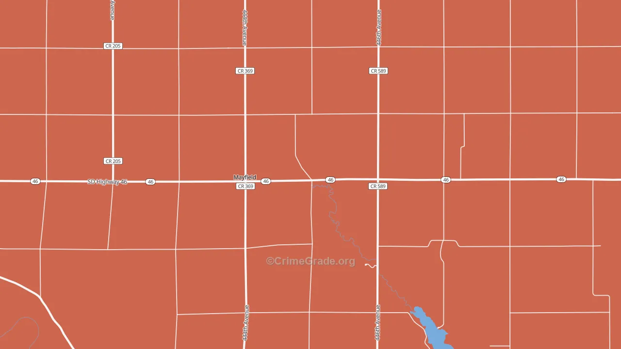 Mayfield, SD Map of Theft Rates