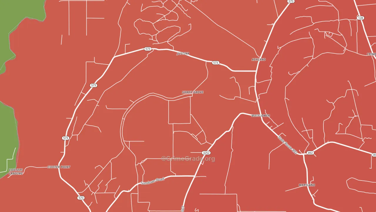 Mayflower, LA Map of Theft Rates