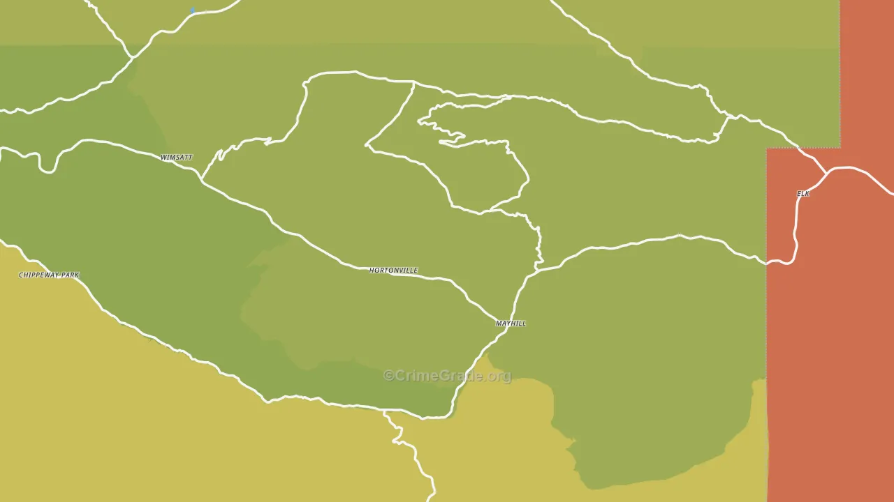 Mayhill, NM Map of Theft Rates