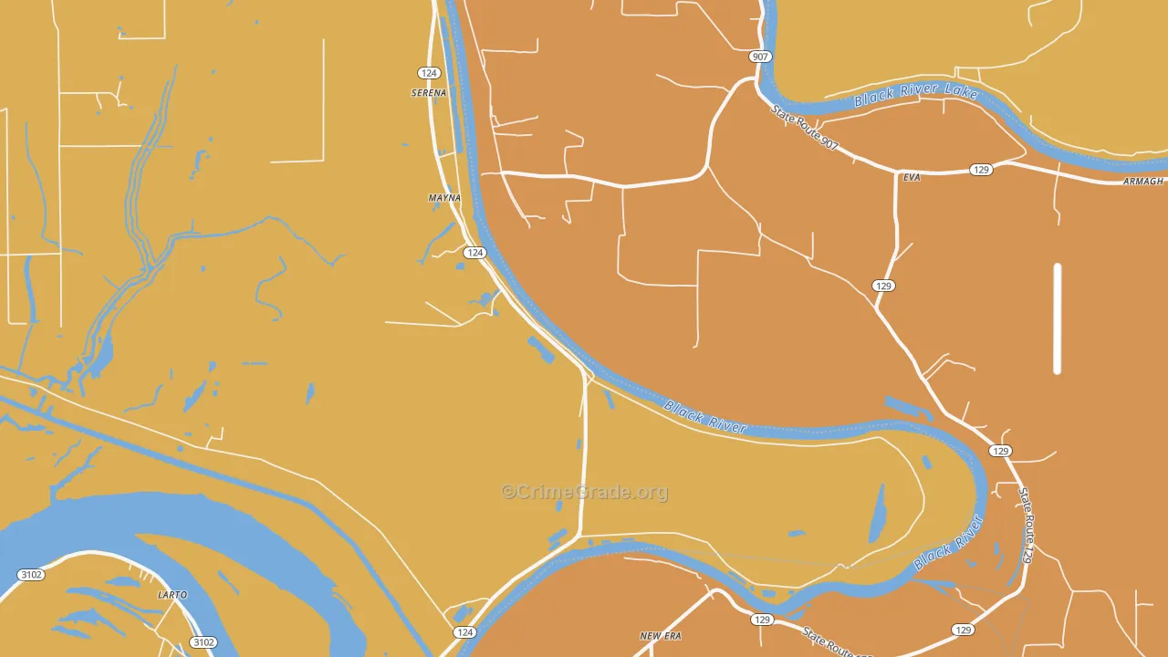 Mayna, LA Map of Theft Rates