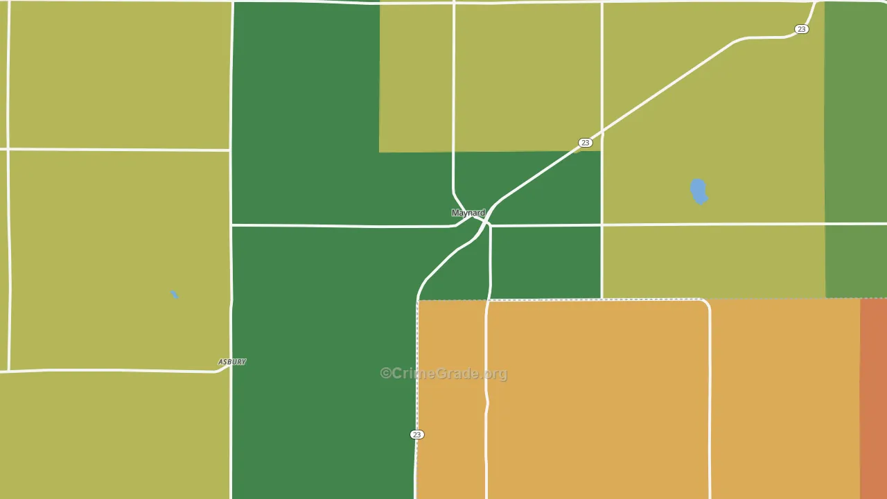 Maynard, MN Map of Theft Rates