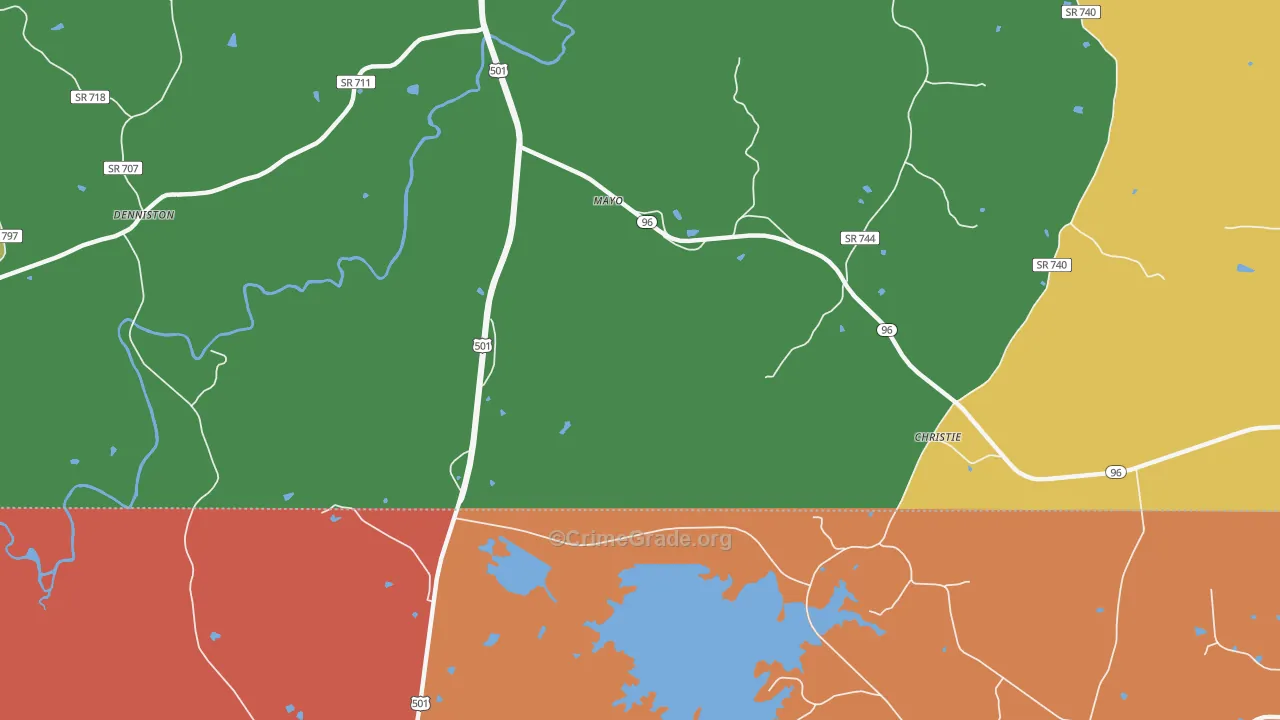 Mayo, VA Map of Theft Rates