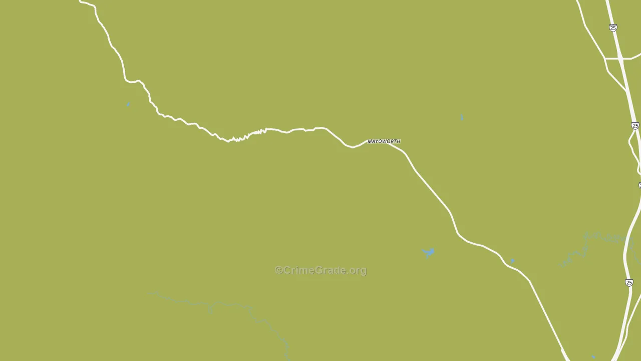Mayoworth, WY Map of Theft Rates