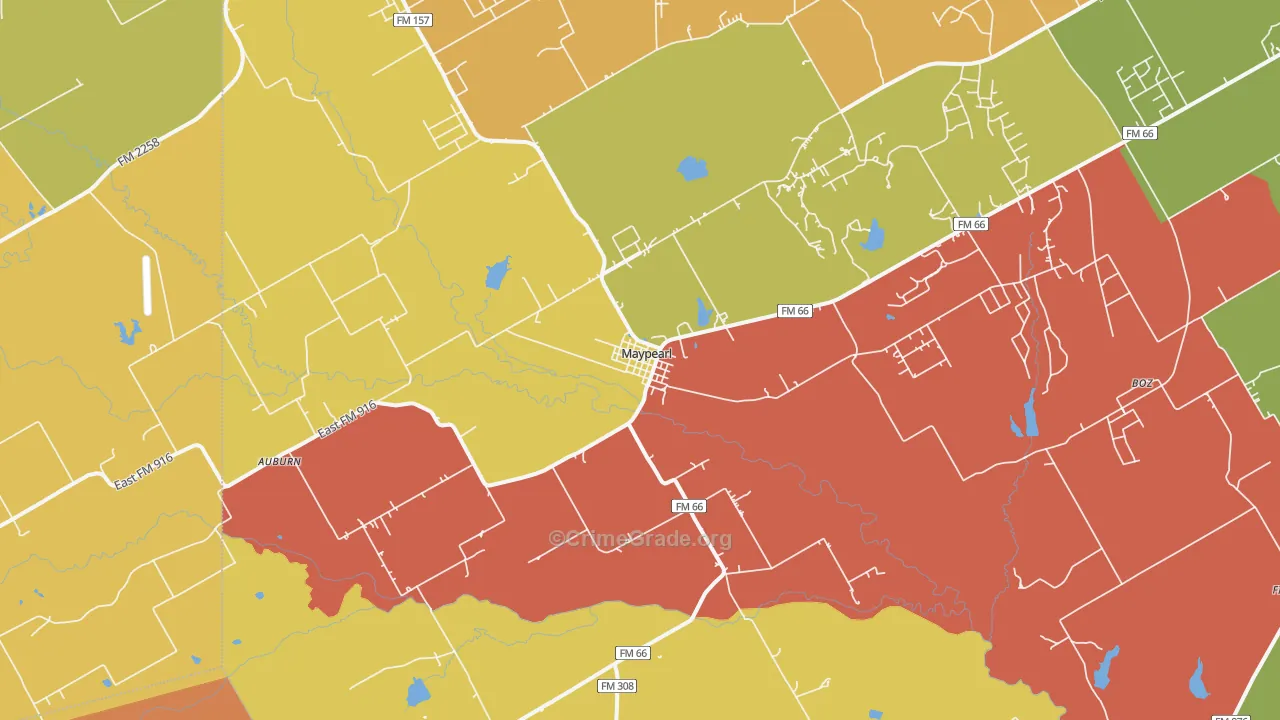 Maypearl, TX Map of Theft Rates