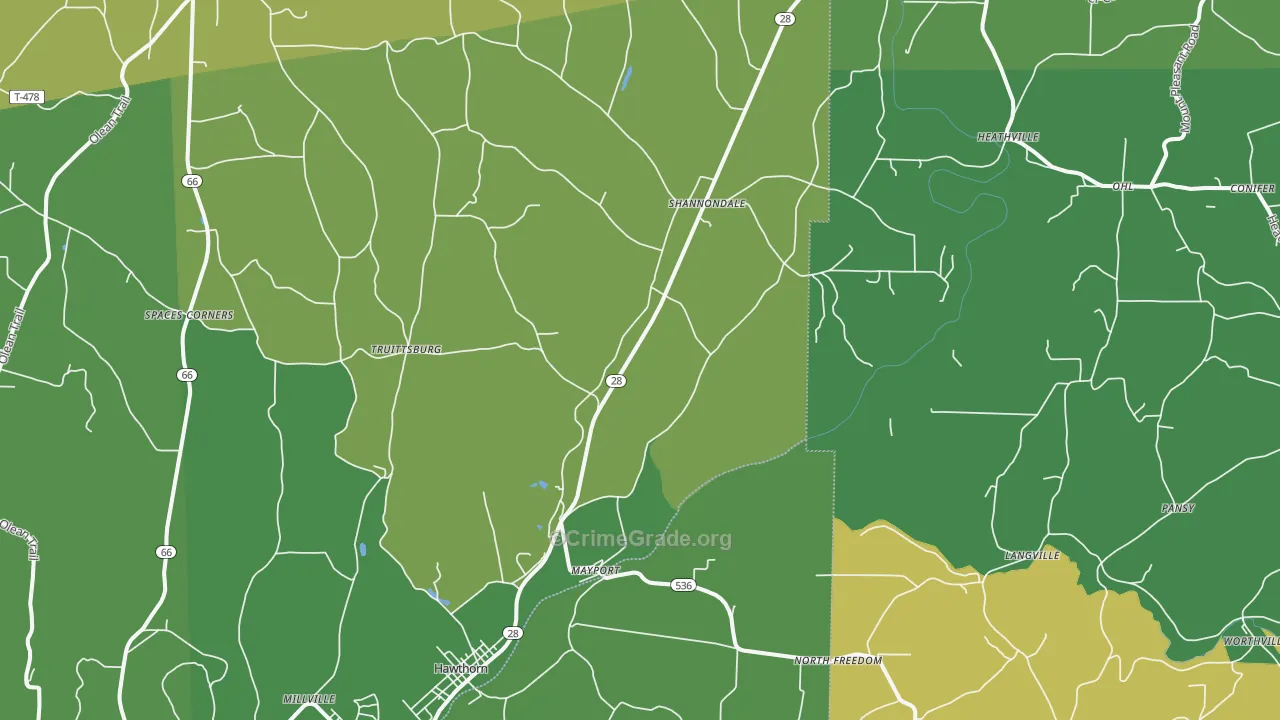 Mayport, PA Map of Theft Rates