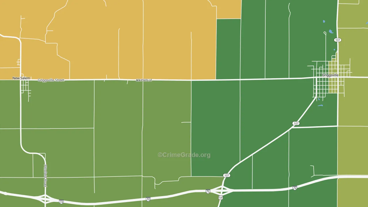 Maysville, IL Map of Theft Rates