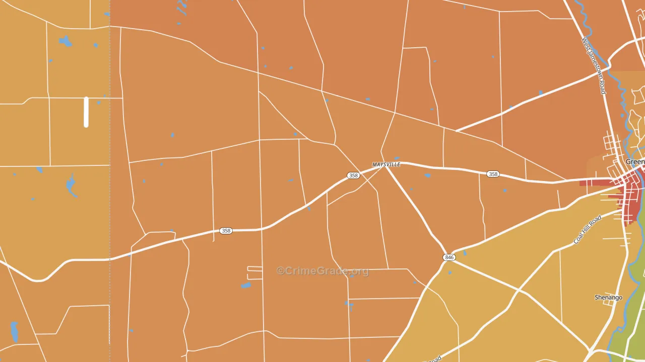 Maysville, PA Map of Theft Rates