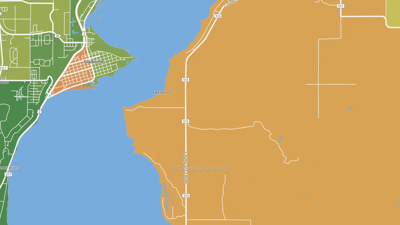 Maywood, MI Map of Theft Rates