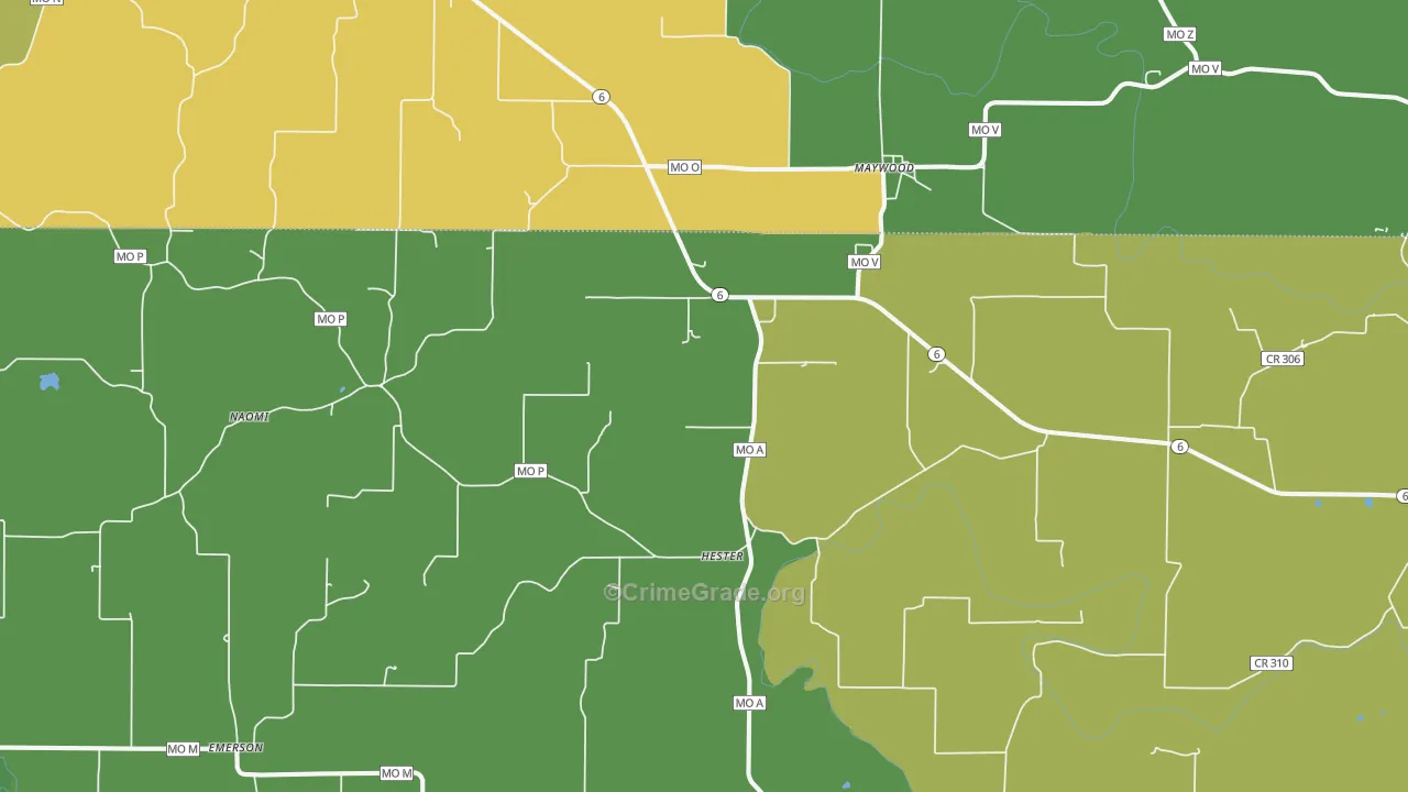 Maywood, MO Map of Theft Rates