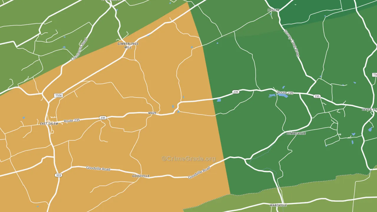 Maze, PA Map of Theft Rates