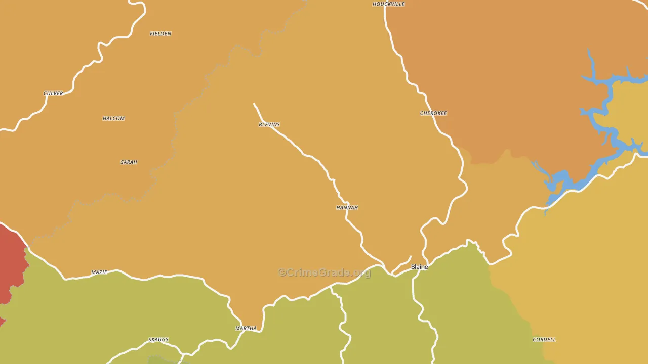 Mazie, KY Map of Theft Rates