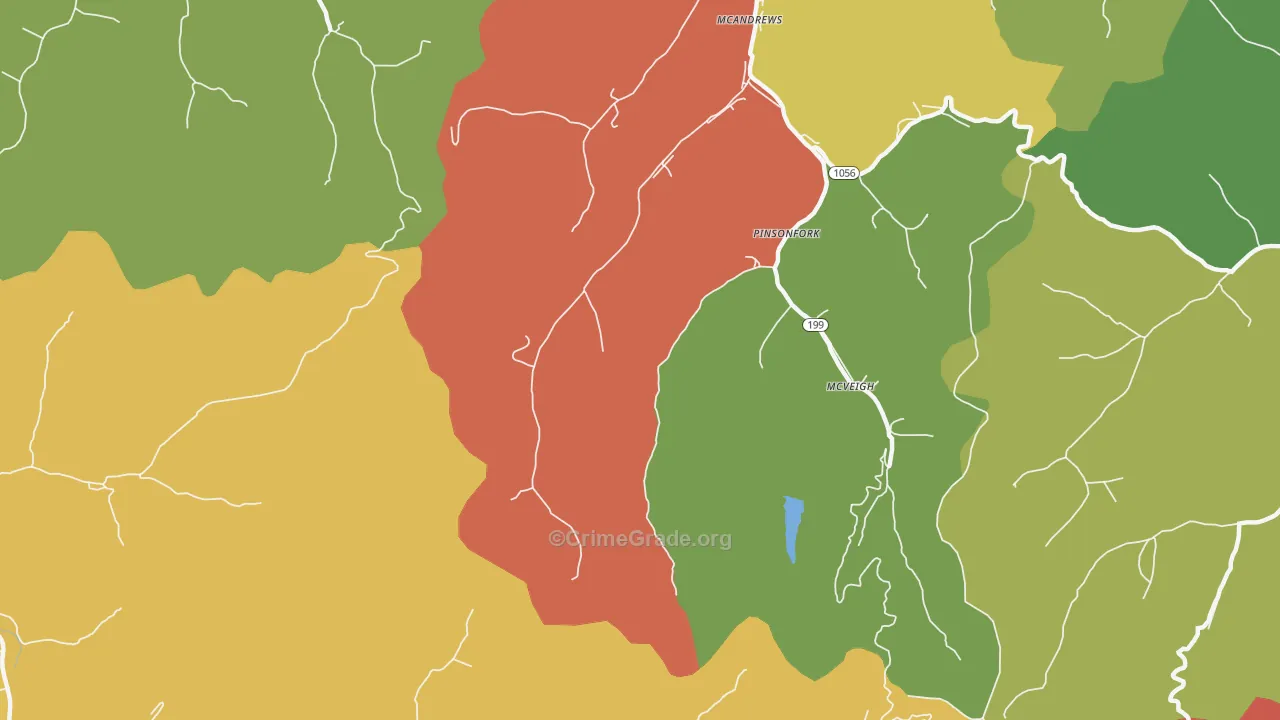 Mc Andrews, KY Map of Theft Rates