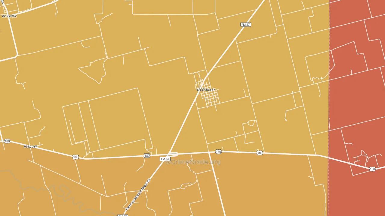 Mc Caulley, TX Map of Theft Rates