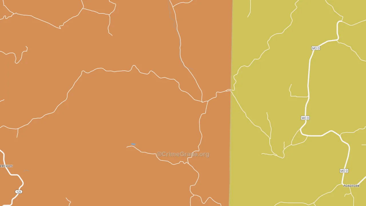Mc Clurg, MO Map of Theft Rates
