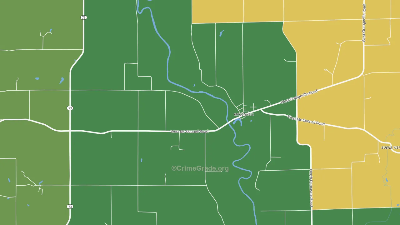 Mc Connell, IL Map of Theft Rates