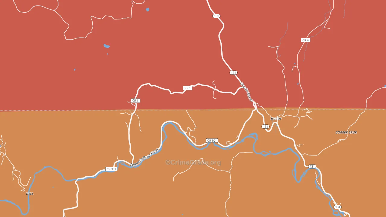 Mc Coy, CO Map of Theft Rates