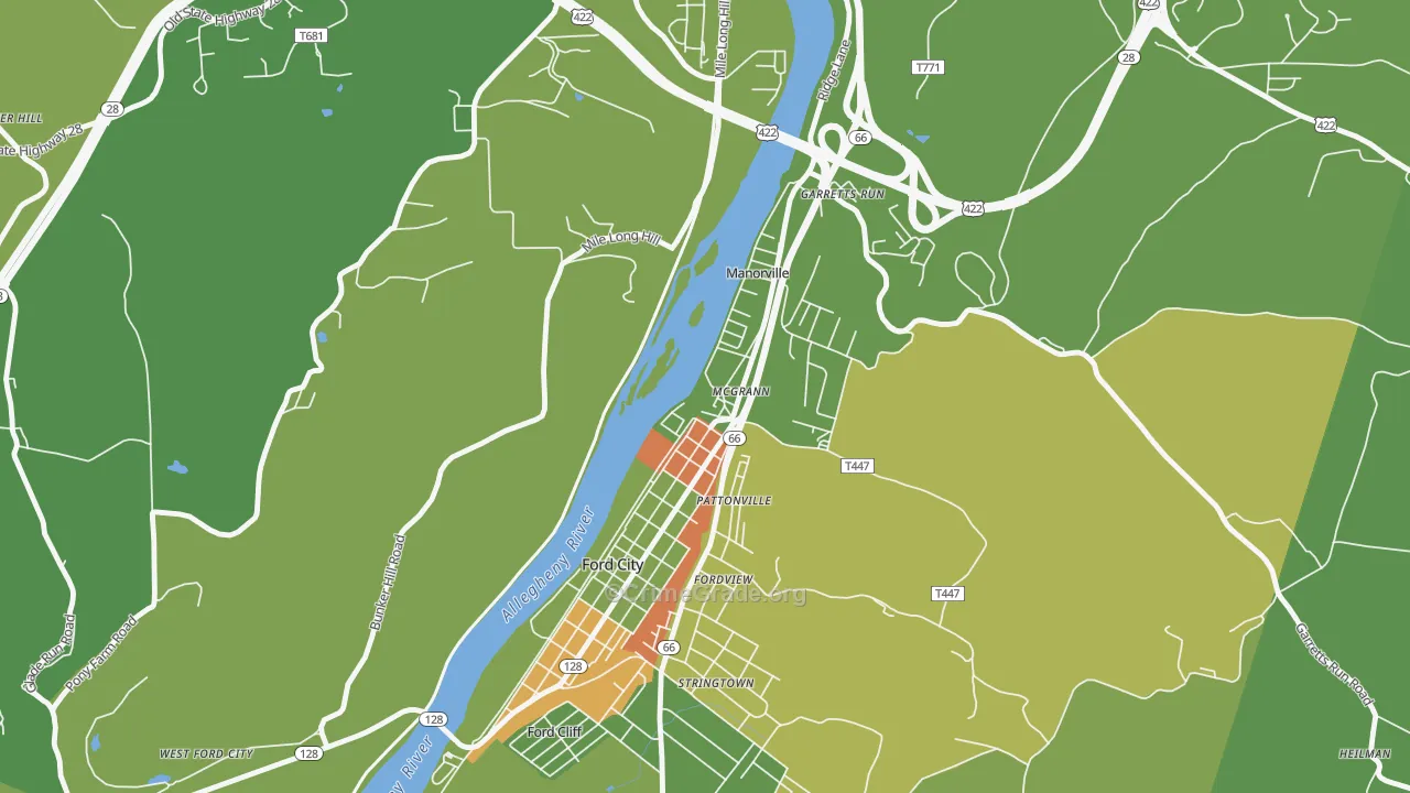 Mc Grann, PA Map of Theft Rates
