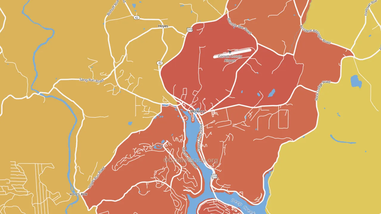 Mc Henry, MD Map of Theft Rates