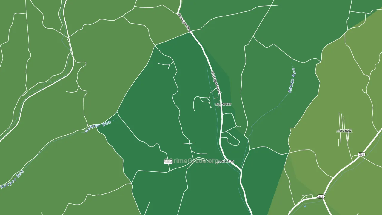 Mc Intyre, PA Map of Theft Rates