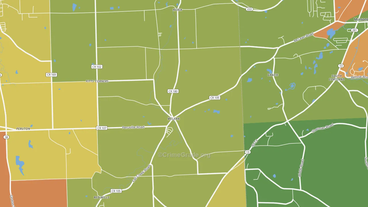 Mc Lean, NY Map of Theft Rates