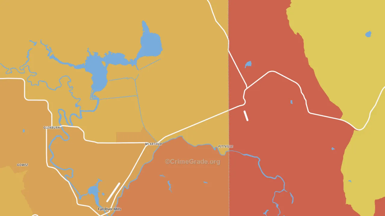 Mcarthur, CA Map of Theft Rates