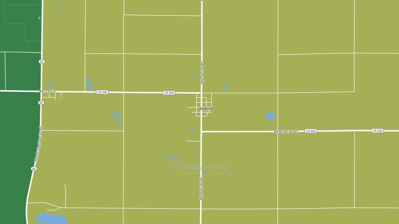 McBride, MI Map of Theft Rates