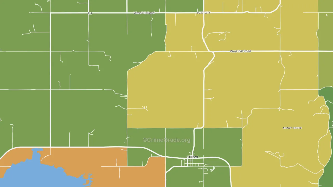 McBride, OK Map of Theft Rates