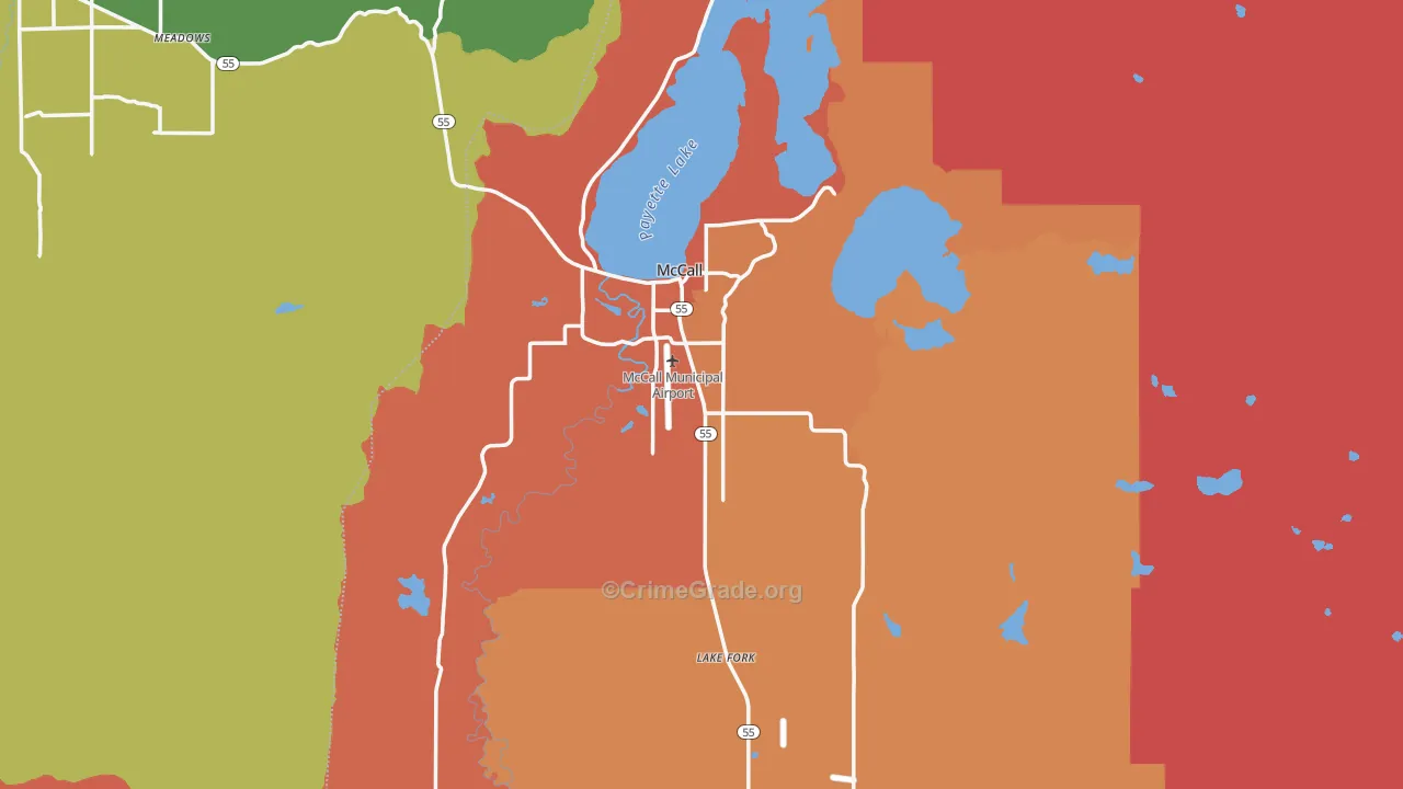 McCall, ID Map of Theft Rates