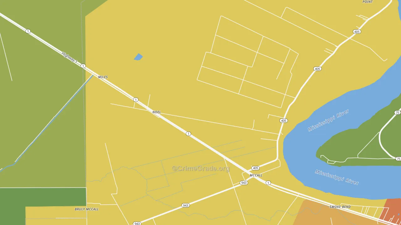 McCall, LA Map of Theft Rates
