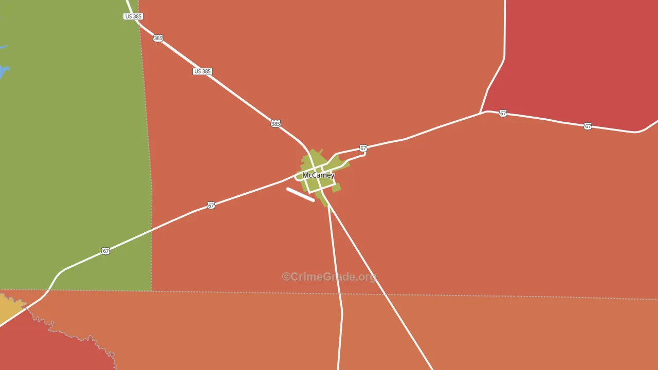McCamey, TX Map of Theft Rates
