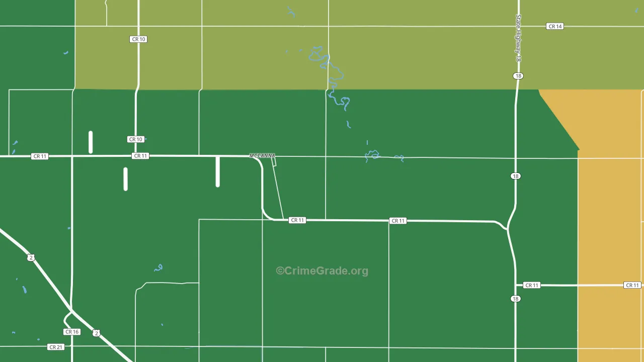 McCanna, ND Map of Theft Rates