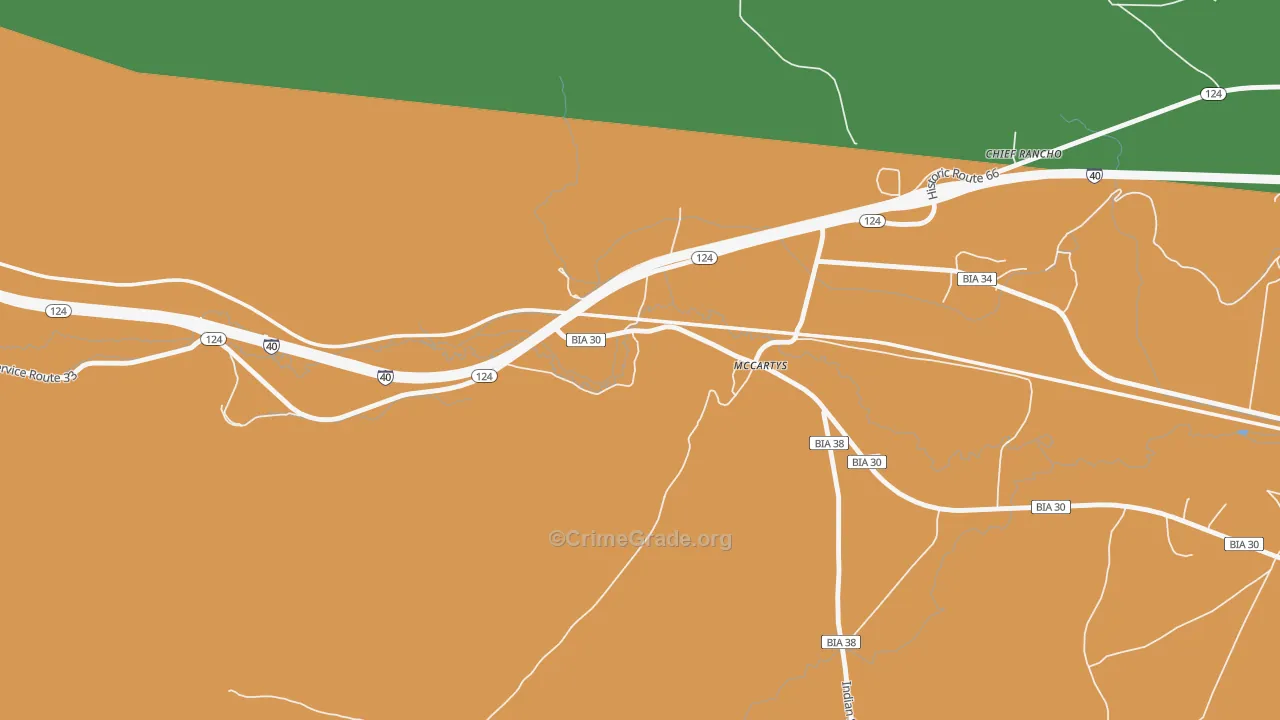 McCartys Village, NM Map of Theft Rates