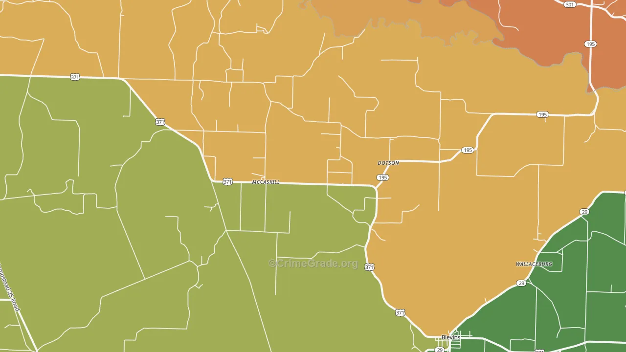 McCaskill, AR Map of Theft Rates