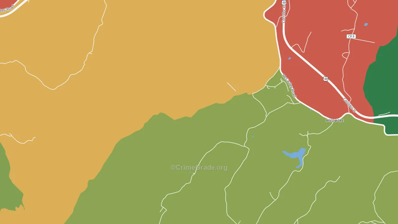 McCauley, WV Map of Theft Rates