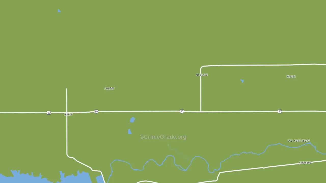 McClave, CO Map of Theft Rates