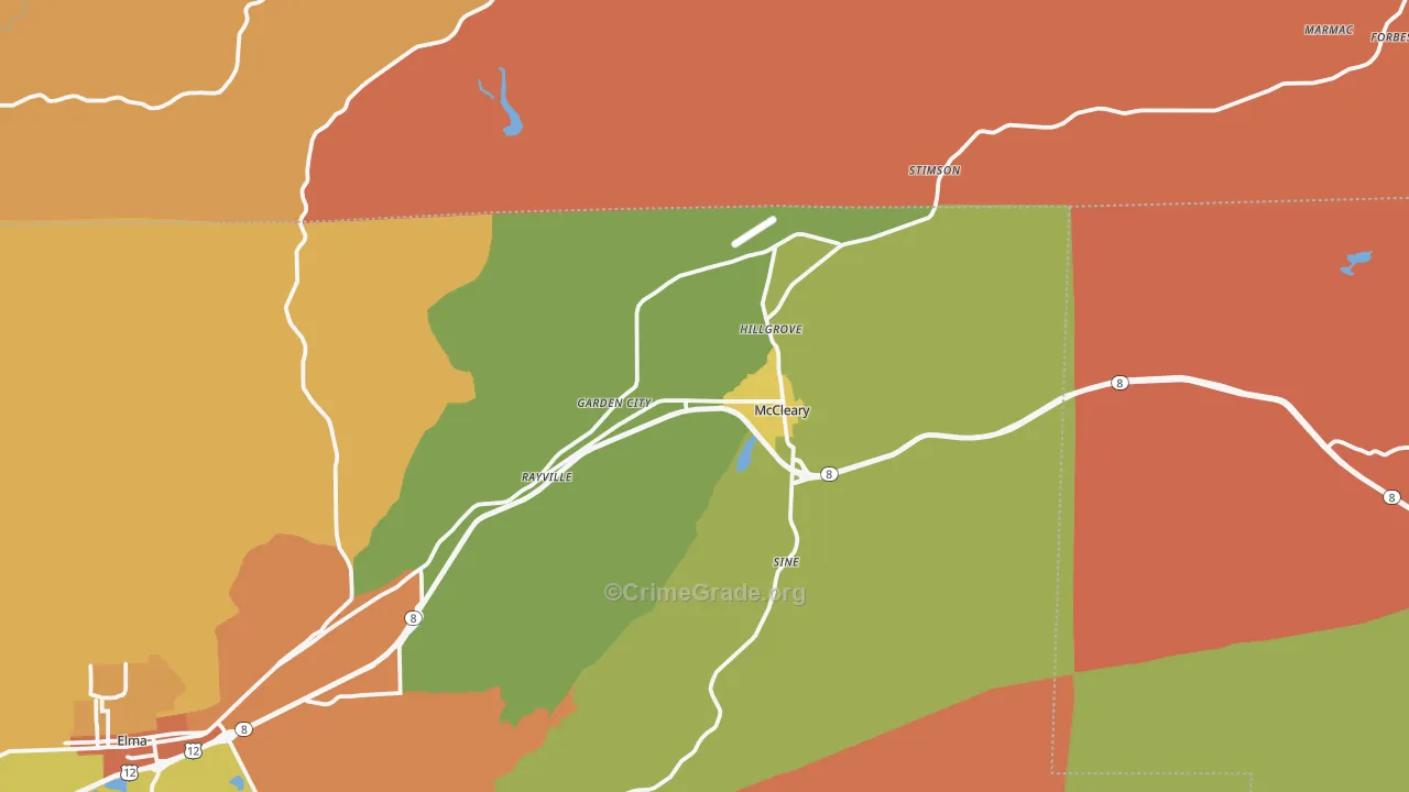 Mccleary, WA Map of Theft Rates