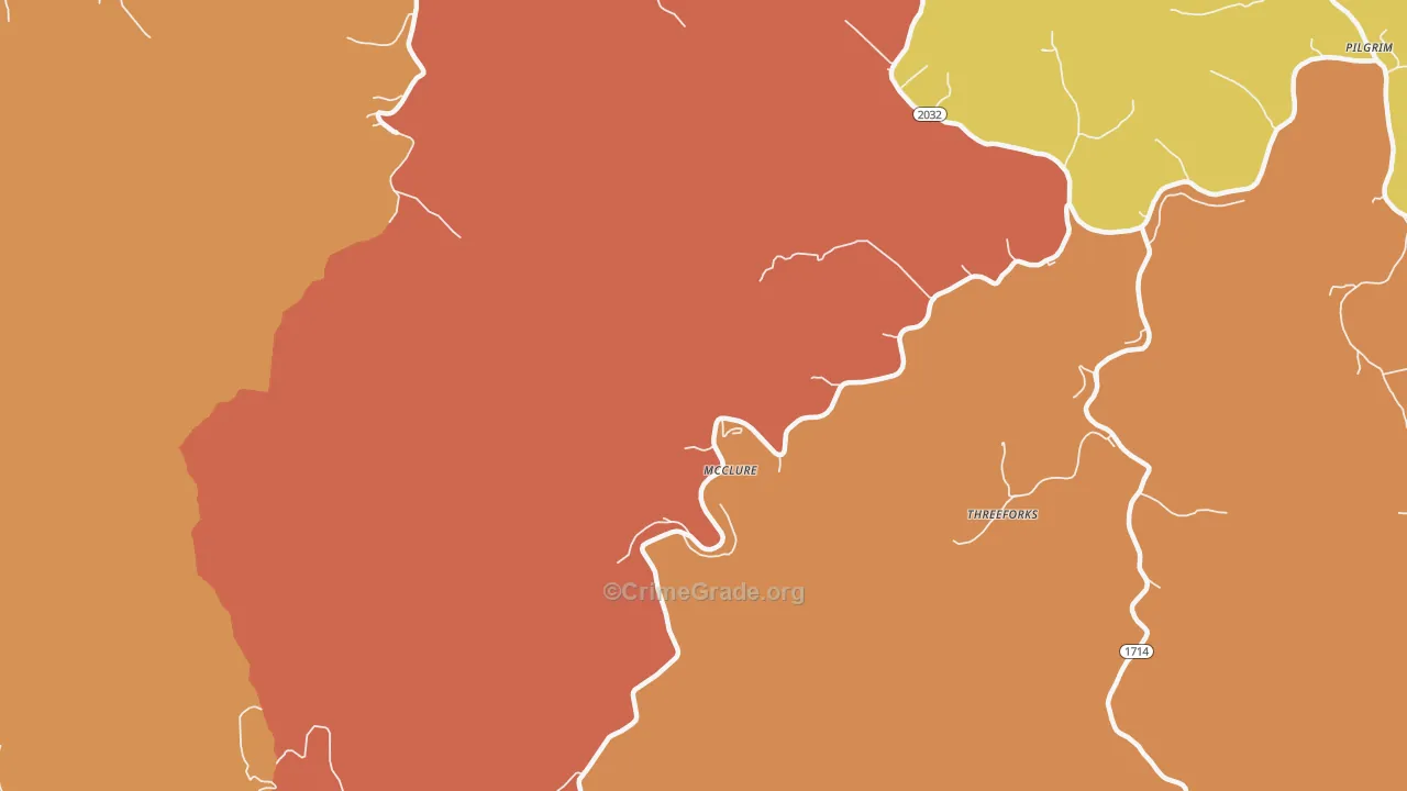 McClure, KY Map of Theft Rates