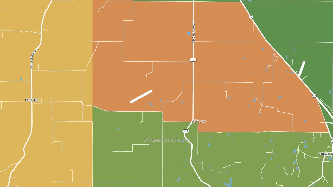McClusky, IL Map of Theft Rates