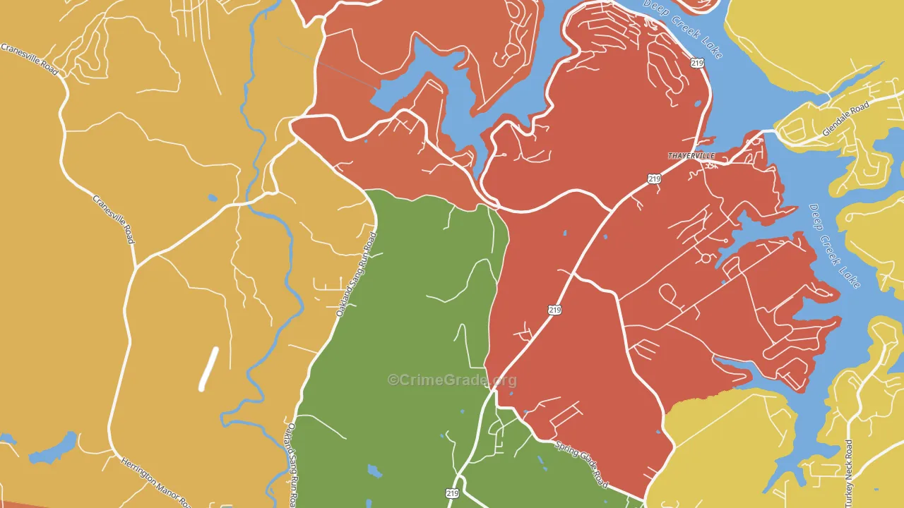 McComas Beach, MD Map of Theft Rates