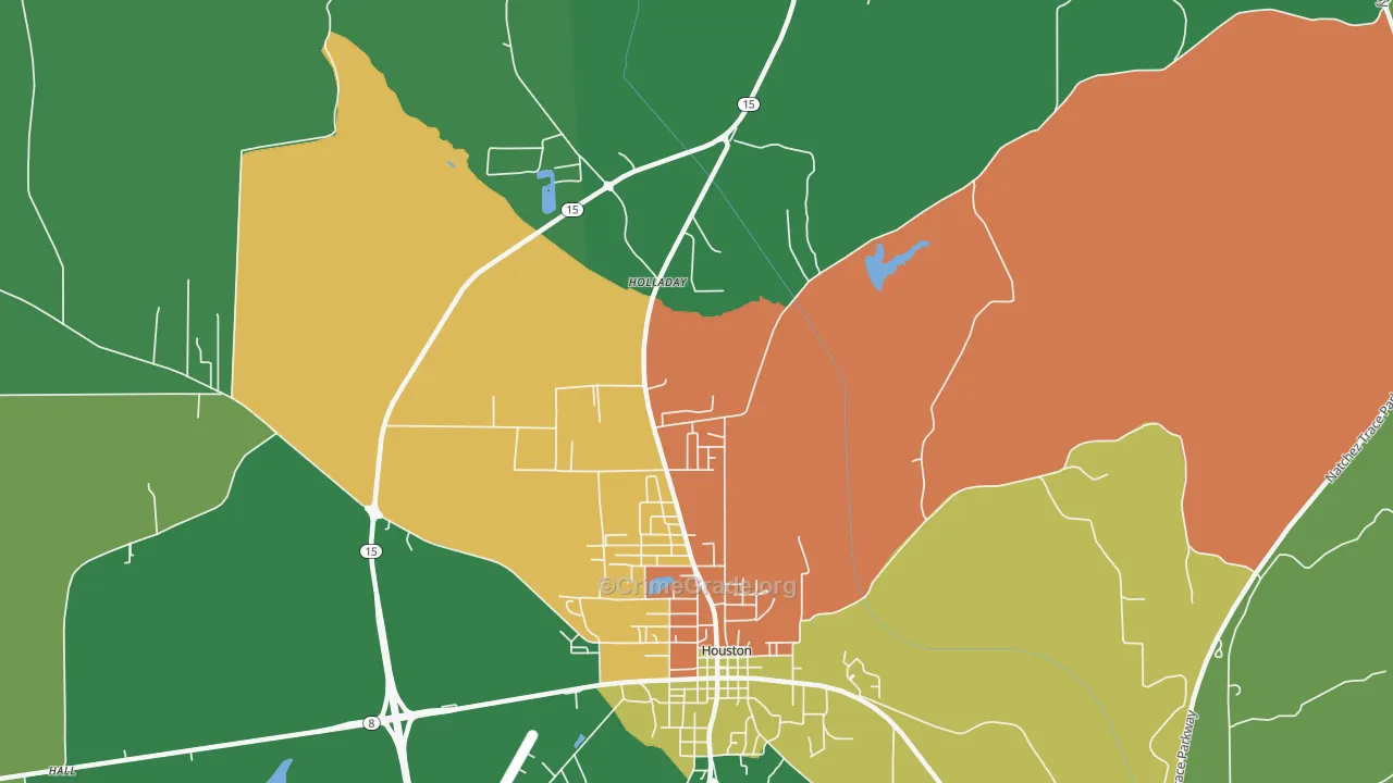 McCondy, MS Map of Theft Rates